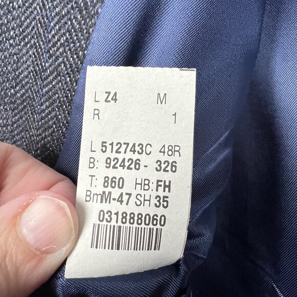 Lauren Ralph Lauren lambs wool blue chevron single-breasted blazer suit jacket - Picture 11 of 13